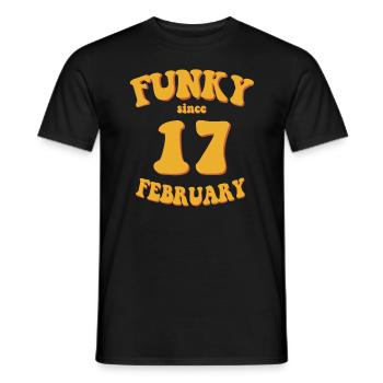 Funky Birthday: February 2017 - Flower Power - Men's T-Shirt - black - Front - AI Model Male 178 light (178cm)