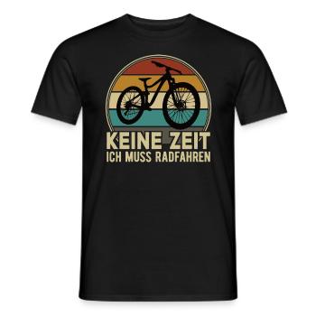 Keine Zeit Radfahren MTB Rennrad Fahrrad Rad - Männer T-Shirt - Schwarz - Vorne - AI Model Male 178 light (178cm)