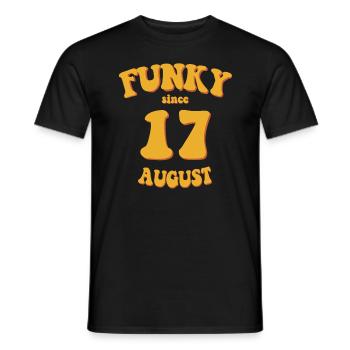 Funky Birthday: August 2017 - Flower Power - Men's T-Shirt - black - Front - AI Model Male 178 light (178cm)