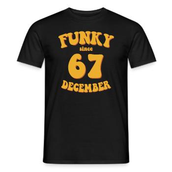 Funky Birthday: December 1967 - Flower Power - Men's T-Shirt - black - Front - AI Model Male 178 light (178cm)
