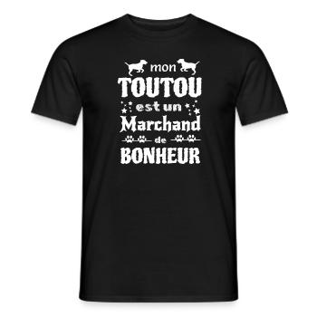 Mon toutou est un marchand de bonheur - T-shirt homme - noir - Devant - AI Model Male 178 light (178cm)