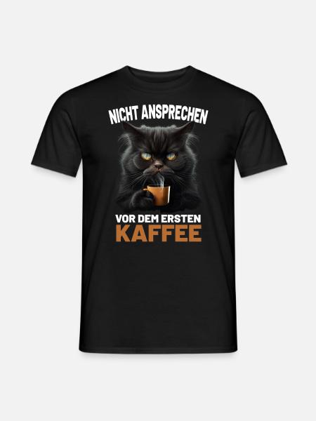 Nicht ansprechen vor dem ersten Kaffee - Morgens - Männer T-Shirt - Schwarz