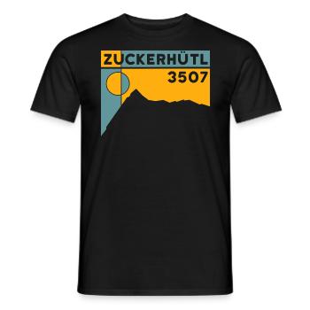 Zuckerhütl Finisher ski tour ascent normal route - Men's T-Shirt - black - Front - AI Model Male 178 light (178cm)