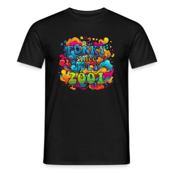 Funky Geburtstag: Juli 2001 - Psychadelic - Männer T-Shirt - Schwarz - Vorne - AI Model Male 178 light (178cm)