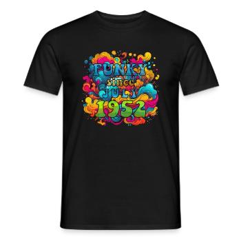 Funky Geburtstag: Juli 1952 - Psychadelic - Männer T-Shirt - Schwarz - Vorne - AI Model Male 178 light (178cm)