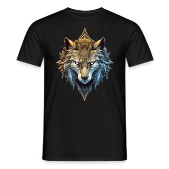 Toller Wolf - Männer T-Shirt - Schwarz - Vorne - AI Model Male 178 light (178cm)