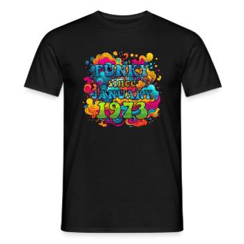 Funky Geburtstag: Januar 1973 - Psychadelic - Männer T-Shirt - Schwarz - Vorne - AI Model Male 178 light (178cm)