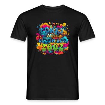 Funky Birthday: December 2002 - Psychadelic - Men's T-Shirt - black - Front - AI Model Male 178 light (178cm)