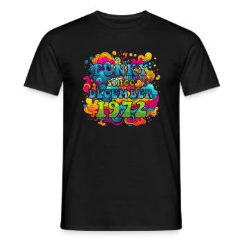 Funky Birthday: Décembre 1972 - Psychadelic - T-shirt homme - noir - Devant - AI Model Male 178 light (178cm)