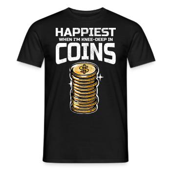 Coin Collecting Collector Numismatic Numismatist - Men's T-Shirt - black - Front - AI Model Male 178 light (178cm)