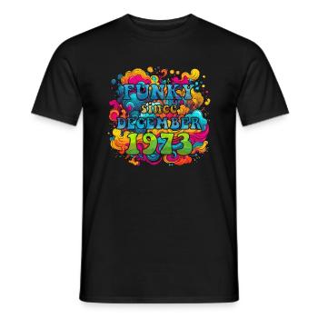 Funky Geburtstag: Dezember 1973 - Psychadelic - Männer T-Shirt - Schwarz - Vorne - AI Model Male 178 light (178cm)