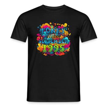 Funky Geburtstag: September 1995 - Psychadelic - Männer T-Shirt - Schwarz - Vorne - AI Model Male 178 light (178cm)