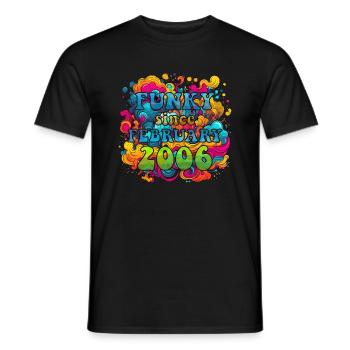 Funky Geburtstag: Februar 2006 - Psychadelic - Männer T-Shirt - Schwarz - Vorne - AI Model Male 178 light (178cm)