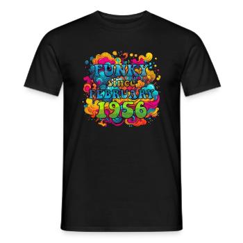 Funky Birthday: Février 1956 - Psychadelic - T-shirt homme - noir - Devant - AI Model Male 178 light (178cm)