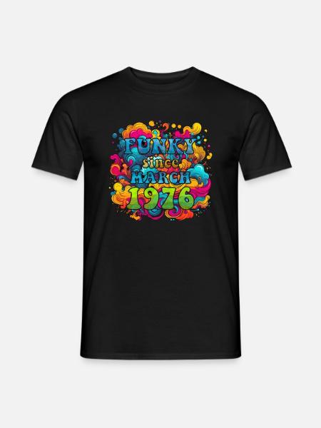 Funky Geburtstag: März 1976 - Psychadelic - Männer T-Shirt - Schwarz