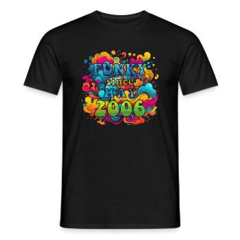 Funky Geburtstag: Mai 2006 - Psychadelic - Männer T-Shirt - Schwarz - Vorne - AI Model Male 178 light (178cm)
