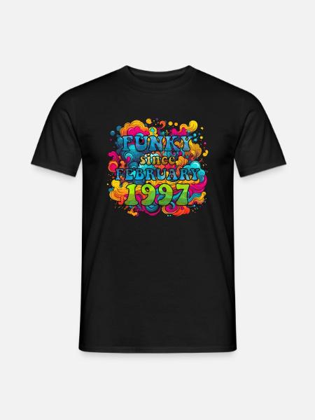 Funky Geburtstag: Februar 1997 - Psychadelic - Männer T-Shirt - Schwarz