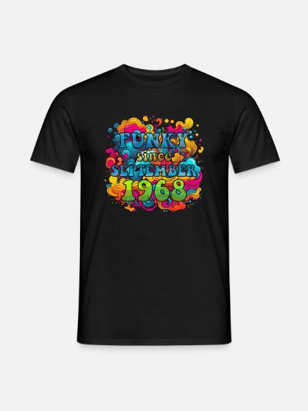 Funky Birthday: September 1968 - Psychadelic - Men's T-Shirt - black
