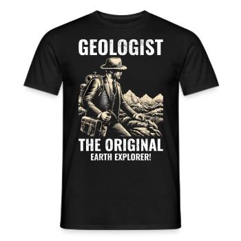 Geologe: Der ursprüngliche Erdforscher! Geologie - Männer T-Shirt - Schwarz - Vorne - AI Model Male 178 light (178cm)