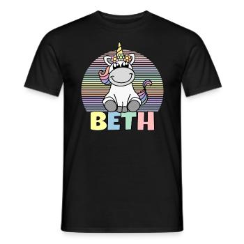 Beth Einhorn Name - Männer T-Shirt - Schwarz - Vorne - AI Model Male 178 light (178cm)