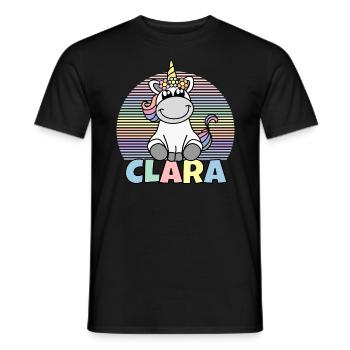 Nom de licorne Clara - T-shirt homme - noir - Devant - AI Model Male 178 light (178cm)