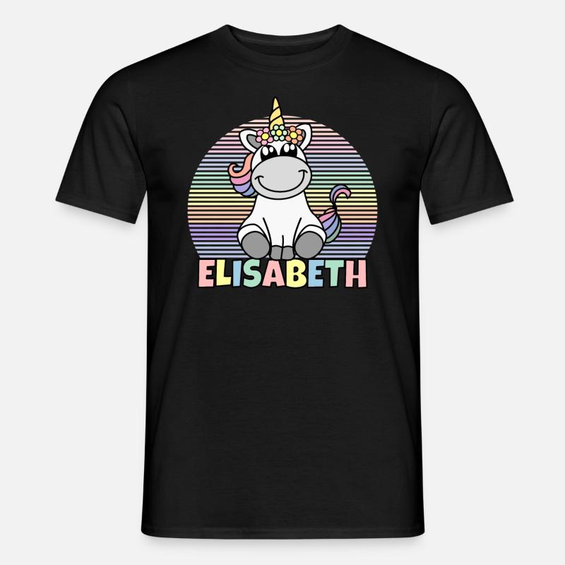 Elisabeth Einhorn Name - Männer T-Shirt - Schwarz