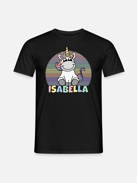Isabella Einhorn Name - Männer T-Shirt - Schwarz