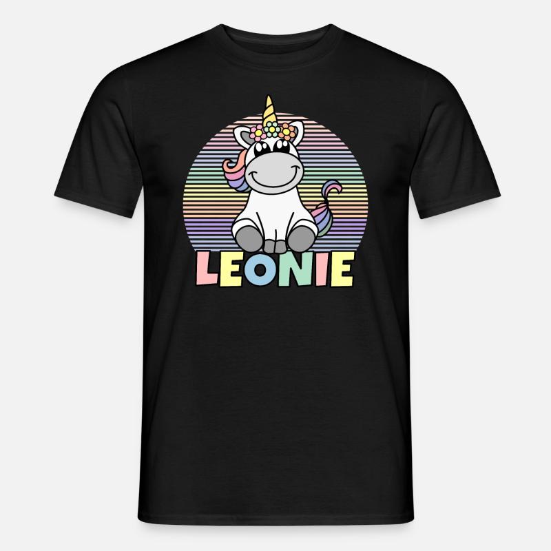 Leonie Einhorn Name - Männer T-Shirt - Schwarz