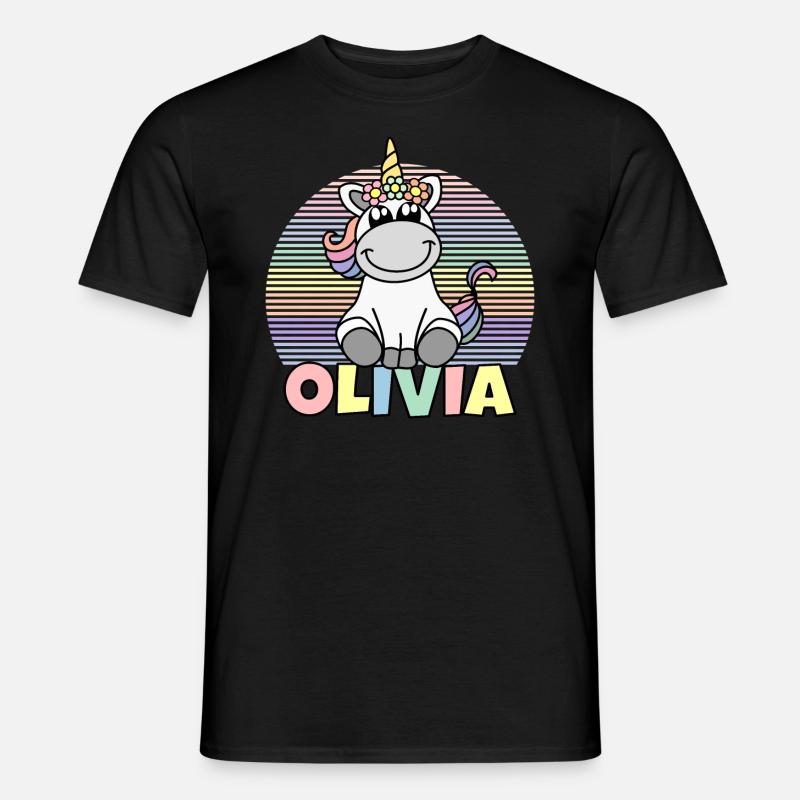 Olivia Einhorn Name - Männer T-Shirt - Schwarz