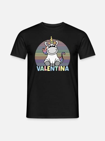 Valentina Unicorno Nome - T-shirt uomo - nero