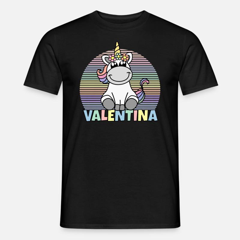 Valentina Einhorn Name - Männer T-Shirt - Schwarz