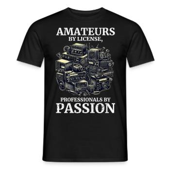 Vintage-Amateurfunk-Enthusiasten Amateure nach Lizenz - Männer T-Shirt - Schwarz - Vorne - AI Model Male 178 light (178cm)