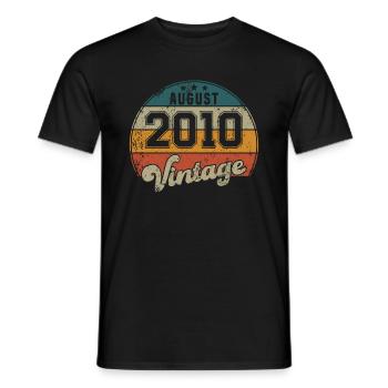 Vintage Geburtstag - August 2010 - Geschenkidee - Männer T-Shirt - Schwarz - Vorne - AI Model Male 178 light (178cm)