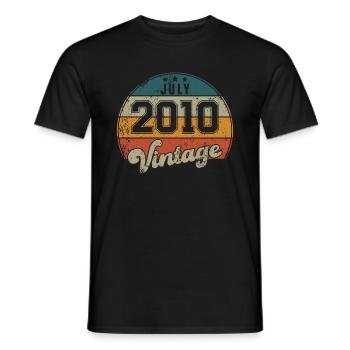 Vintage Geburtstag - Juli 2010 - Geschenkidee - Männer T-Shirt - Schwarz - Vorne - AI Model Male 178 light (178cm)