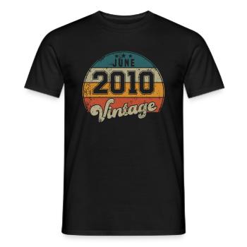 Vintage Geburtstag - Juni 2010 - Geschenkidee - Männer T-Shirt - Schwarz - Vorne - AI Model Male 178 light (178cm)