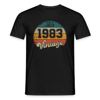 Vintage Geburtstag - Juli 1983 - Geschenkidee - Männer T-Shirt - Schwarz - Vorne - AI Model Male 178 light (178cm)