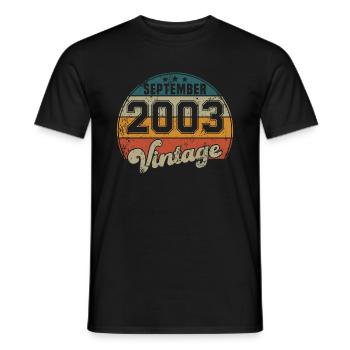Vintage Geburtstag - September 2003 - Geschenkidee - Männer T-Shirt - Schwarz - Vorne - AI Model Male 178 light (178cm)