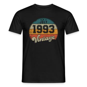 Vintage Geburtstag - Juli 1993 - Geschenkidee - Männer T-Shirt - Schwarz - Vorne - AI Model Male 178 light (178cm)