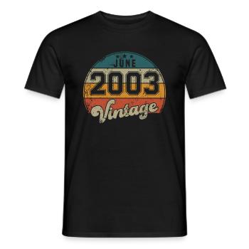 Vintage Geburtstag - Juni 2003 - Geschenkidee - Männer T-Shirt - Schwarz - Vorne - AI Model Male 178 light (178cm)