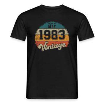 Vintage Geburtstag - Mai 1983 - Geschenkidee - Männer T-Shirt - Schwarz - Vorne - AI Model Male 178 light (178cm)