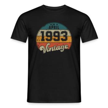 Vintage Geburtstag - April 1993 - Geschenkidee - Männer T-Shirt - Schwarz - Vorne - AI Model Male 178 light (178cm)