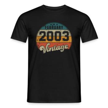 Vintage Geburtstag - Februar 2003 - Geschenkidee - Männer T-Shirt - Schwarz - Vorne - AI Model Male 178 light (178cm)