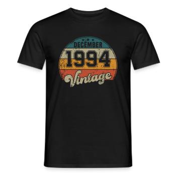 Vintage Geburtstag - Dezember 1994 - Geschenkidee - Männer T-Shirt - Schwarz - Vorne - AI Model Male 178 light (178cm)