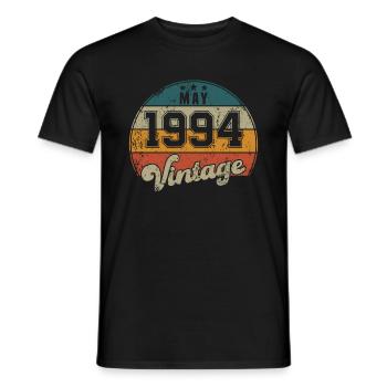 Vintage Geburtstag - Mai 1994 - Geschenkidee - Männer T-Shirt - Schwarz - Vorne - AI Model Male 178 light (178cm)