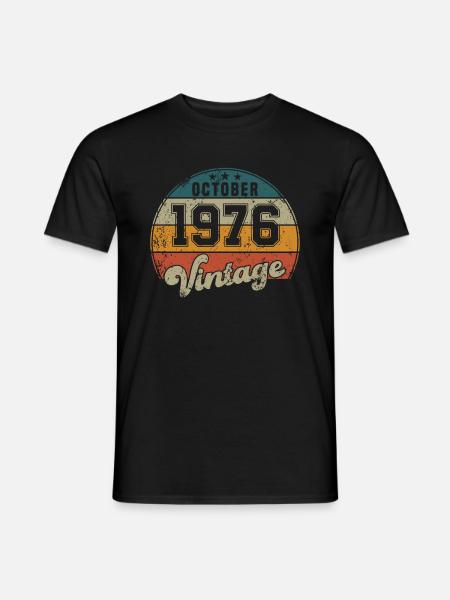Vintage Geburtstag - Oktober 1976 - Geschenkidee - Männer T-Shirt - Schwarz