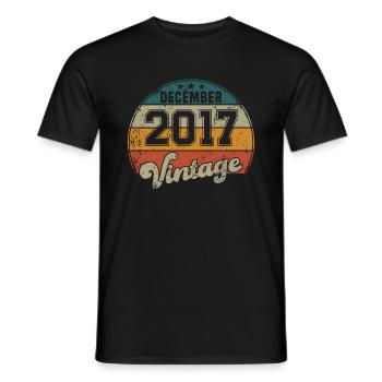 Vintage Geburtstag - Dezember 2017 - Geschenkidee - Männer T-Shirt - Schwarz - Vorne - AI Model Male 178 light (178cm)