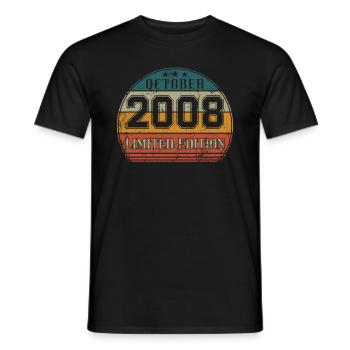 Anniversaire - Edition Limitée Octobre 2008 - T-shirt homme - noir - Devant - AI Model Male 178 light (178cm)