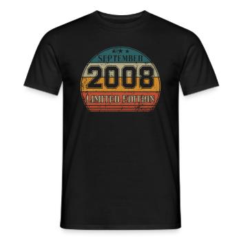 Anniversaire - Edition Limitée Septembre 2008 - T-shirt homme - noir - Devant - AI Model Male 178 light (178cm)