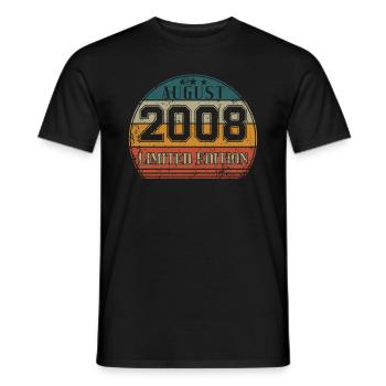 Anniversaire - Edition Limitée Août 2008 - T-shirt homme - noir - Devant - AI Model Male 178 light (178cm)