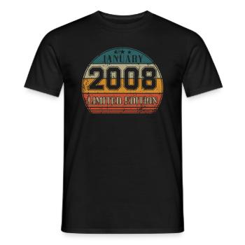 Anniversaire - Edition Limitée Janvier 2008 - T-shirt homme - noir - Devant - AI Model Male 178 light (178cm)